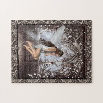 Gothic Angel And Her Dove Jigsaw Puzzle by UTeezSF at Zazzle