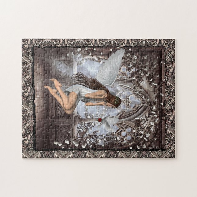 Gothic Angel and Her Dove Jigsaw Puzzle (Horizontal)