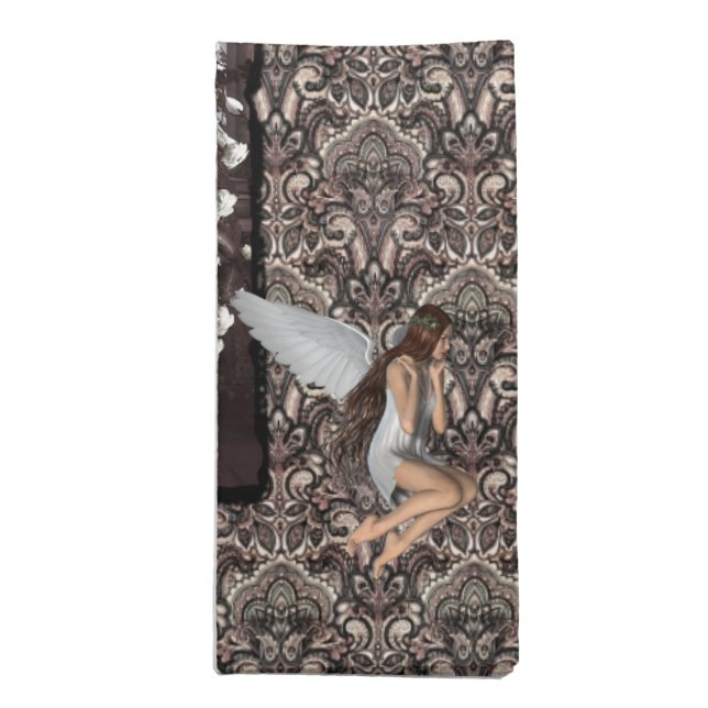 Gothic Angel and Her Dove Napkin (Folded)
