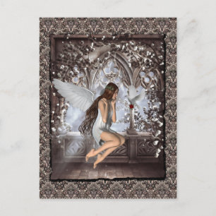 Gothic Angel and Her Dove Postcard