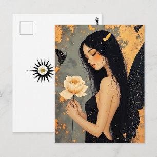 Gothic Angel and Rose   Keeping in Touch Postcard