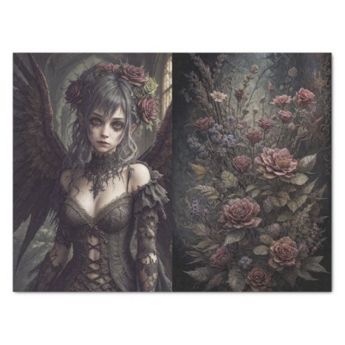 Gothic Angel Chantal _ Decoupage _ Tissue Paper