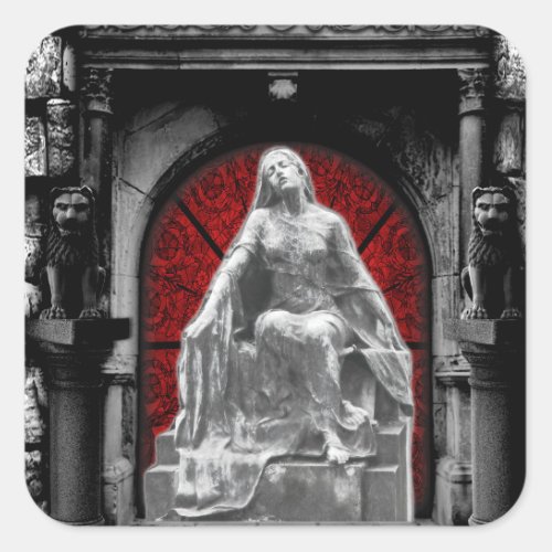 Gothic Angel Fantasy Art Square Sticker