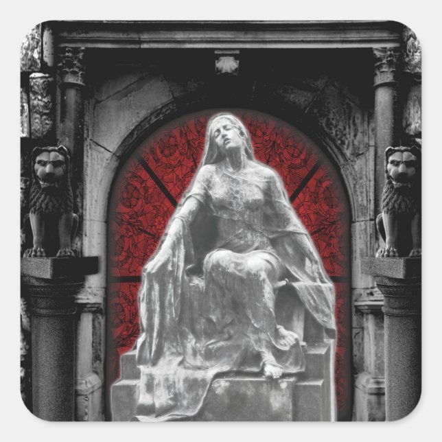 Gothic Angel Fantasy Art Square Sticker (Front)
