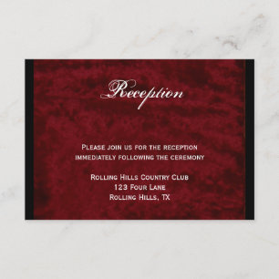 Gothic Angel on Red Velvet Wedding Reception Invitation