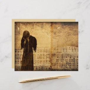 Gothic Angel Vintage Sepia Sheet Music Texture