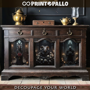 Gothic animal demons bring you flowers  wrapping paper sheets