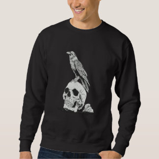 Gothic Animal Raven Creepy Bird Skull Spooky Vikin Sweatshirt