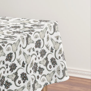 Gothic Animal Skull With Flowers Pattern Tablecloth