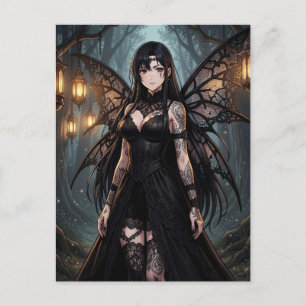 Gothic Anime Fairy Girl Keeping in Touch Postcard