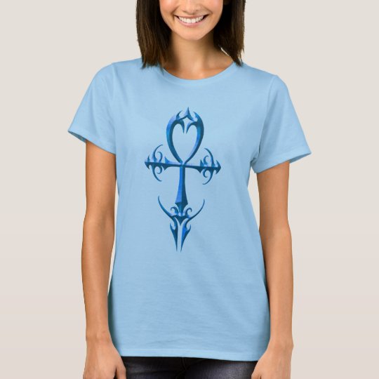 Gothic Ankh, blue T-Shirt