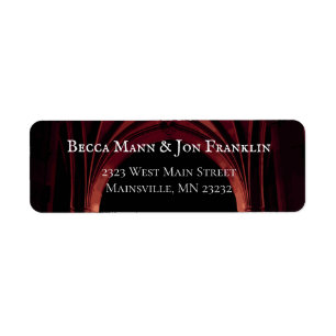 Gothic Arch Elegant Wedding Dark Black Red Label