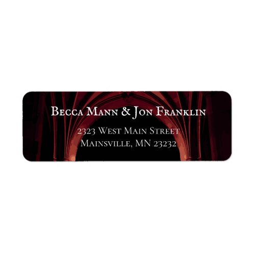 Gothic Arch Elegant Wedding Dark Black Red Label