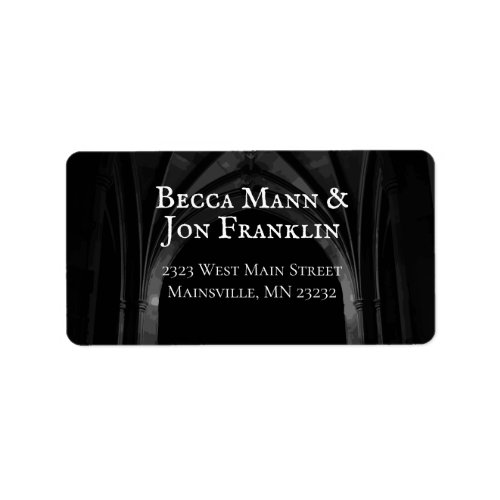 Gothic Arch Elegant Wedding Dark Black  White Label