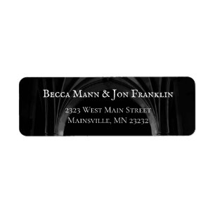 Gothic Arch Elegant Wedding Dark Black & White Label