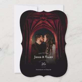 Gothic Arch Elegant Wedding Dark Save the Date Invitation