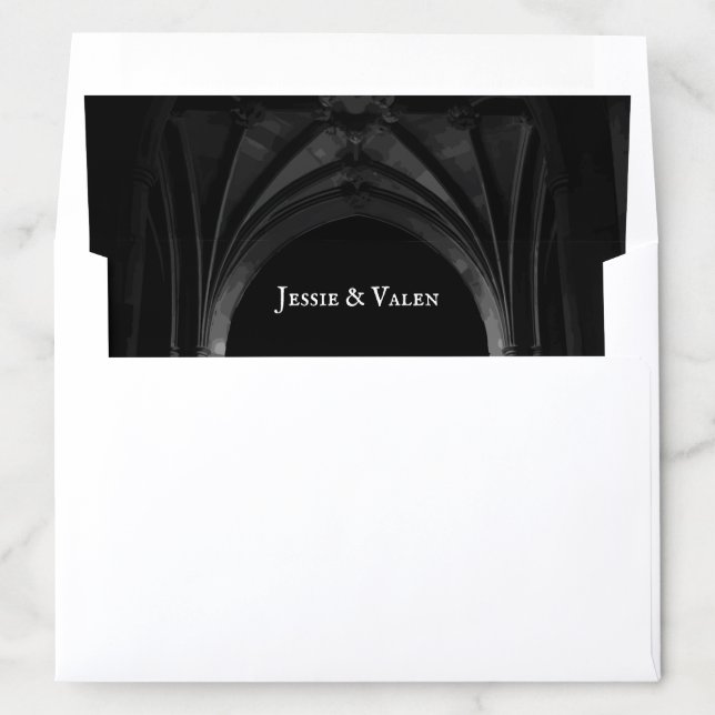 Gothic Arch Elegant Wedding Envelope Liner (In Envelope)