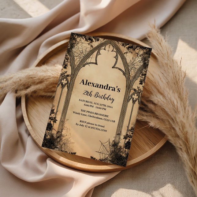 Gothic Arch Midnight Birthday Invitation (Creator Uploaded)
