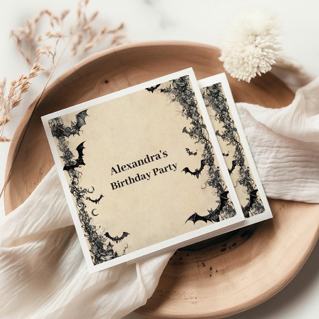 Gothic Arch Midnight Birthday Napkins (Creator Uploaded)