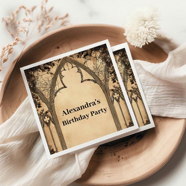 Gothic Arch Midnight Birthday Napkins (Creator Uploaded)