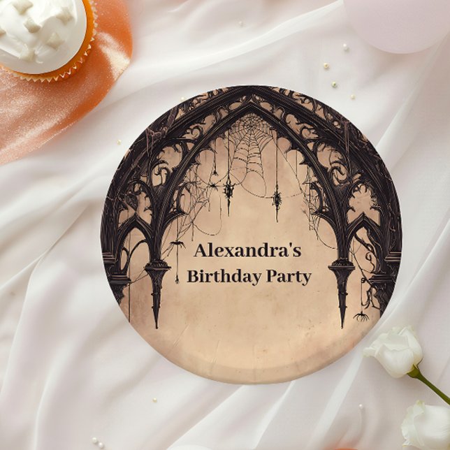 Gothic Arch Midnight Birthday Paper Plates (Creator Uploaded)