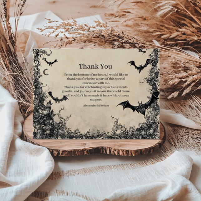 Gothic Arch Midnight Birthday Thank You Card (Creator Uploaded)