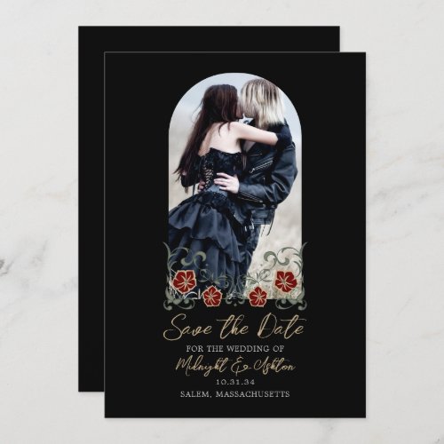 Gothic Arch Photo Black Wedding Save The Date