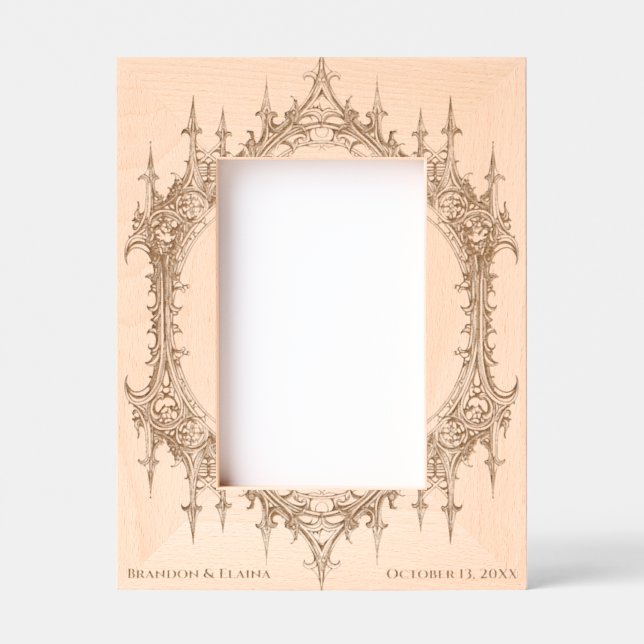 Gothic Arch Wedding Anniversary Couples Engraved Frames (Front)
