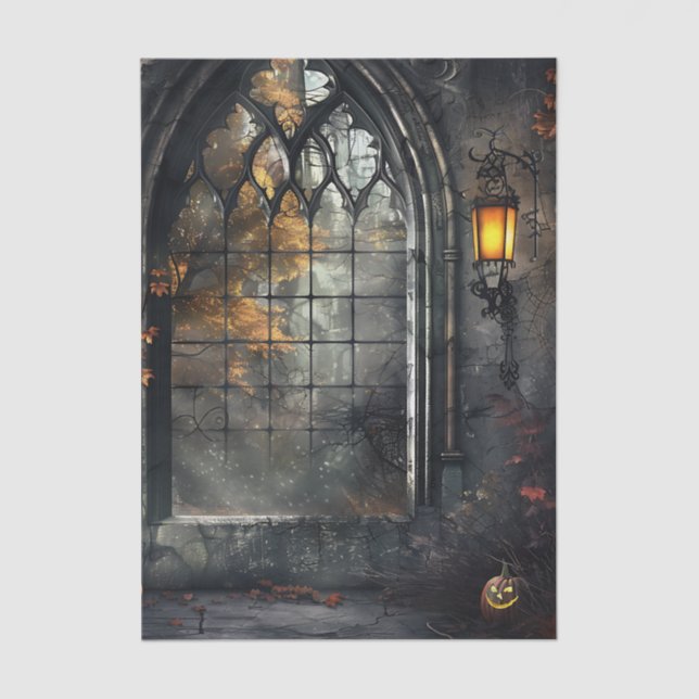 Gothic Arched Window by lamplight Decoupage Tissue Paper (Front)