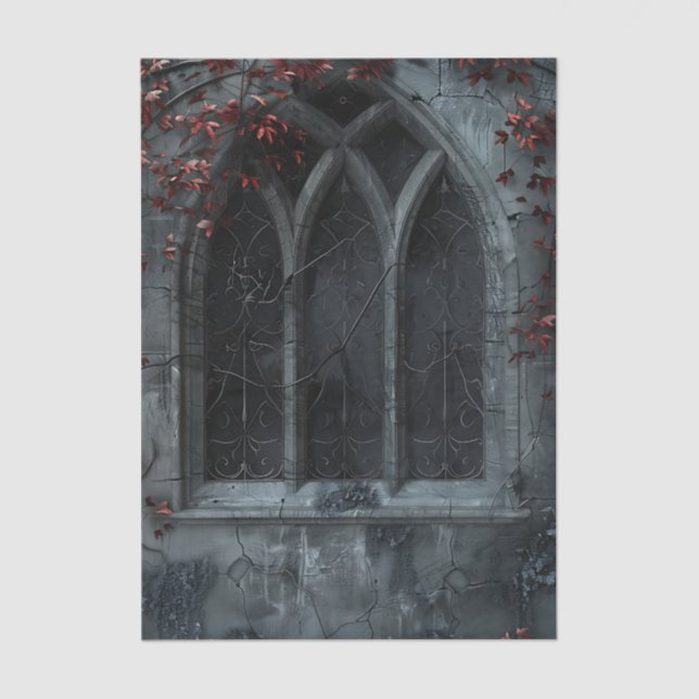 Gothic Arched Window trailing ivy Decoupage Tissue Paper (Front)