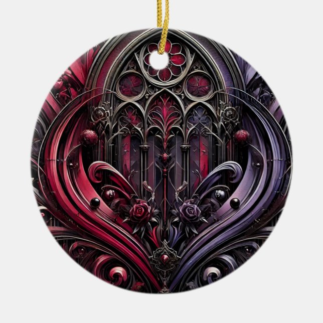 Gothic Arches Ceramic Ornament (Front)