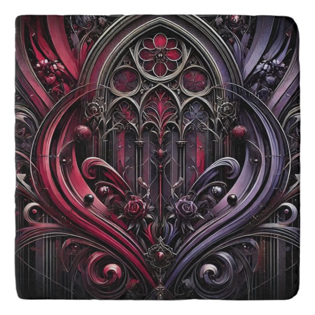 Gothic Arches Ceramic Trivet (Front)