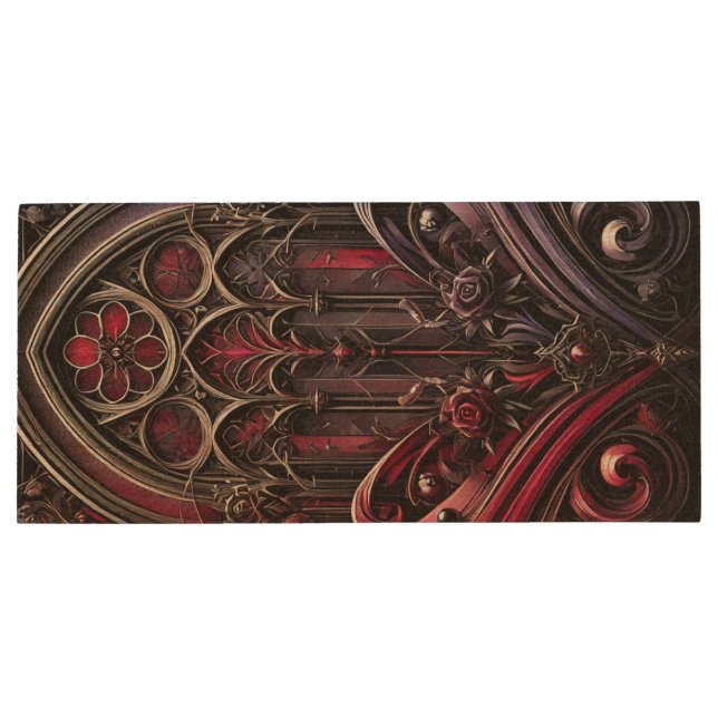 Gothic Arches Wooden USB Flash Drive (Back)