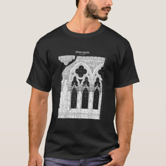 Gothic Architecture Schematics Cathedral Windows T-Shirt