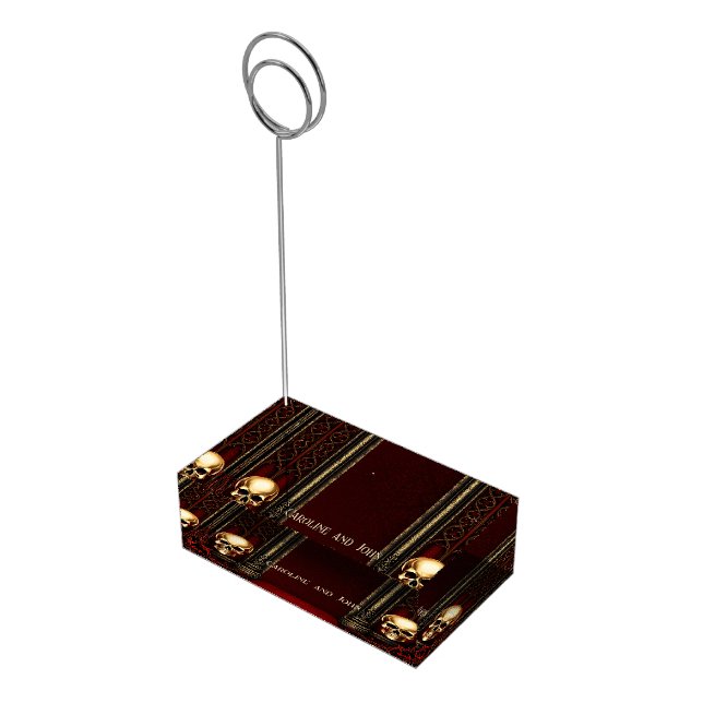 Gothic Archway with Skulls. Set against a mysterio Place Card Holder (Corner)