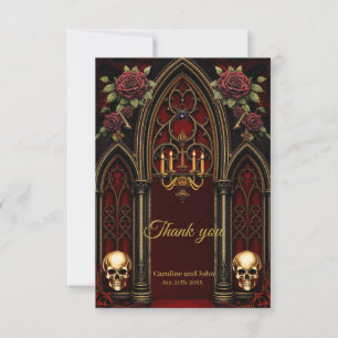 Gothic Archway with Skulls. Thank You Card