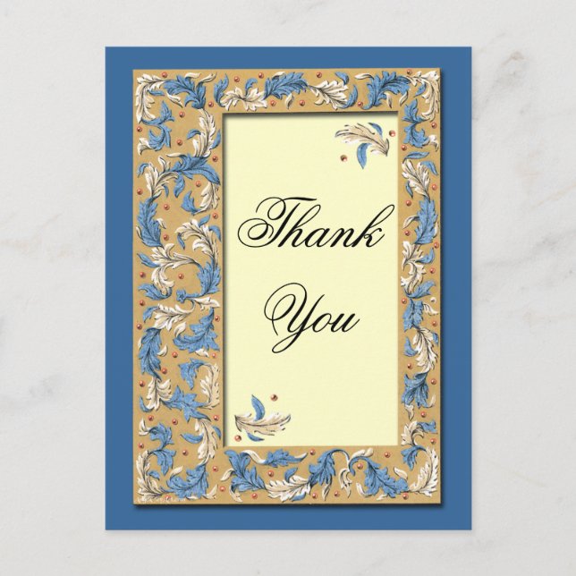 Gothic Art Customizable Thank You Postcard (Front)