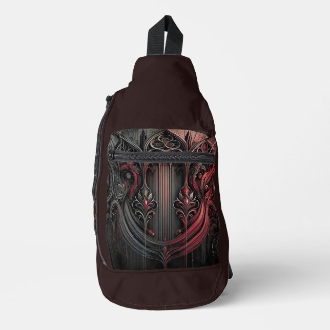 Gothic Art Sling Backpack Bag (Front)