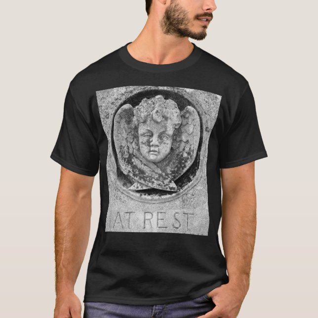 Gothic 'AT REST' Cherub T-Shirt (Front)