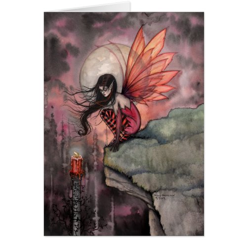 Gothic Autumn Fairy Art Card by Molly Harrison