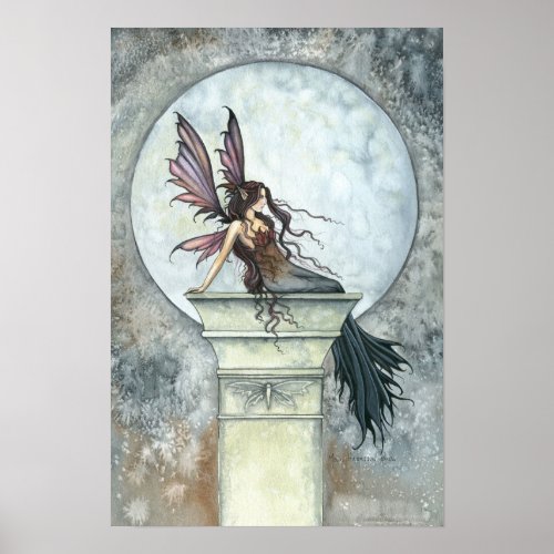 Gothic Autumn Fairy Moon Poster by Molly Harrison