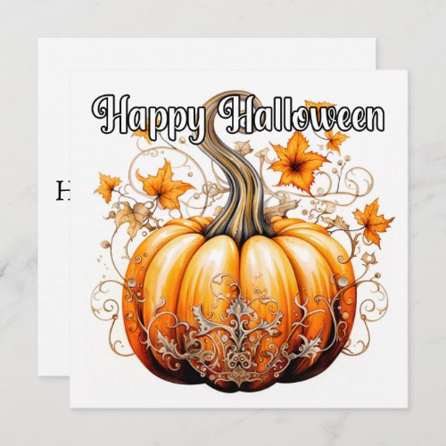 Gothic Autumn Harvest Halloween Pumpkin Card