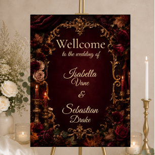 Gothic Autumn Romance Wedding Foam Board