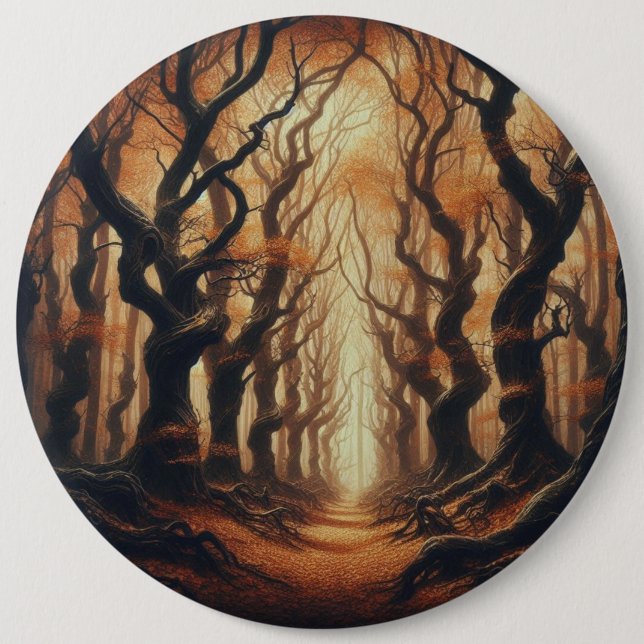Gothic Autumn woods Button (Front)