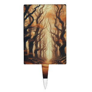 Gothic Autumn woods Cake Topper