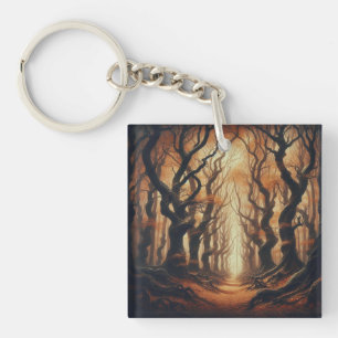 Gothic Autumn woods Keychain