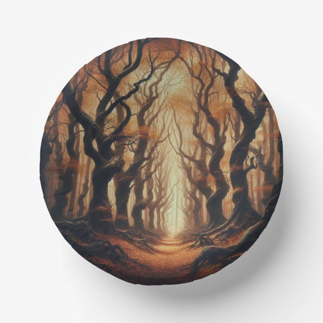 Gothic Autumn woods Paper Bowls (Front)