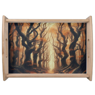 Gothic Autumn woods Serving Tray