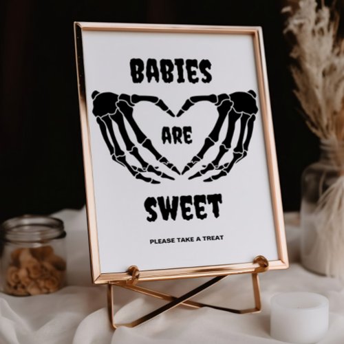 Gothic Babies Are Sweet Halloween Baby Shower Sign Invitation