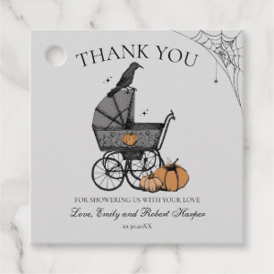 Gothic Baby Carriage Baby Shower Thank You Favor Tags